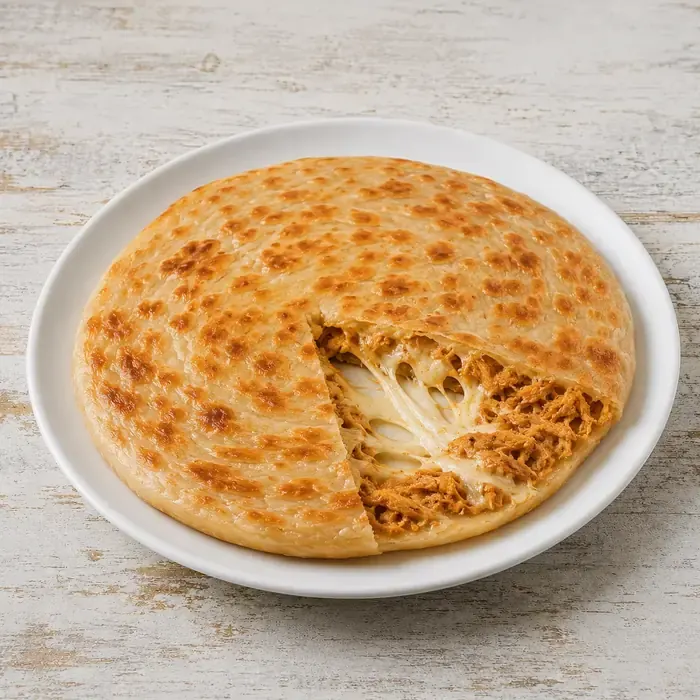 Cheese paratha with melted cheese